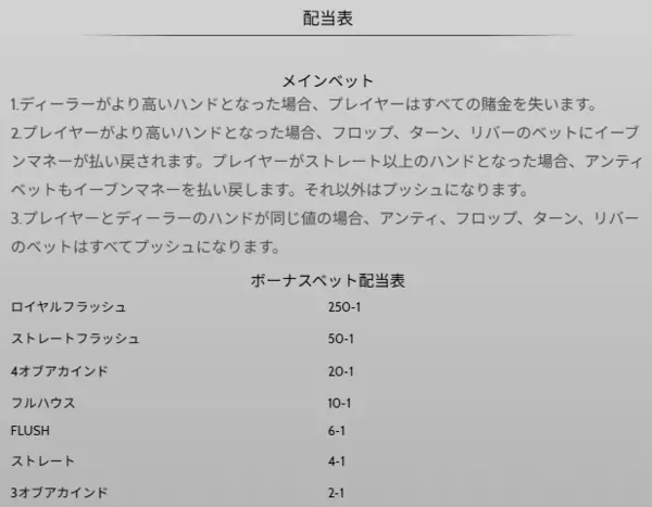 ロイヤルストレートフラッシュのサイドベット