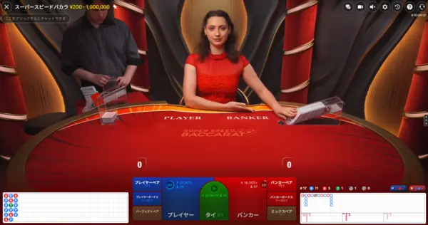 遊雅堂のライブカジノ：スーパースピードバカラ
