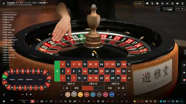 遊雅堂ライブルーレット