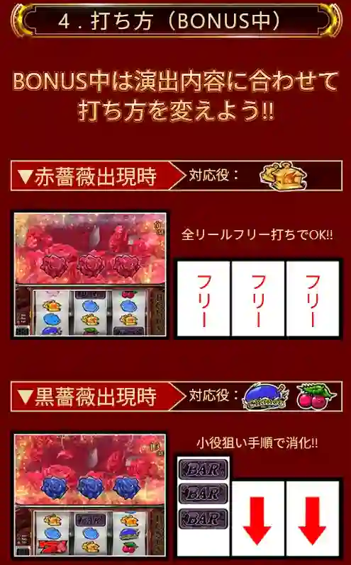 シークレットローズのボーナス中画面