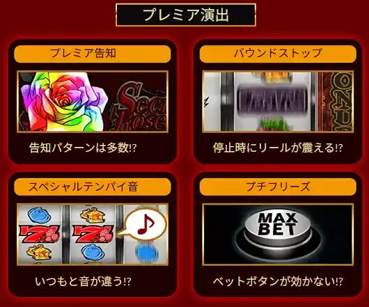 シークレットローズの告知ランプ（薔薇）の点灯・点滅パターン