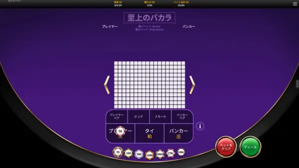 バカラシュープリームのゲームフロー