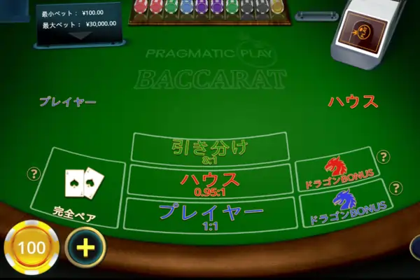 ドラゴンボーナスバカラのフィーチャー画像